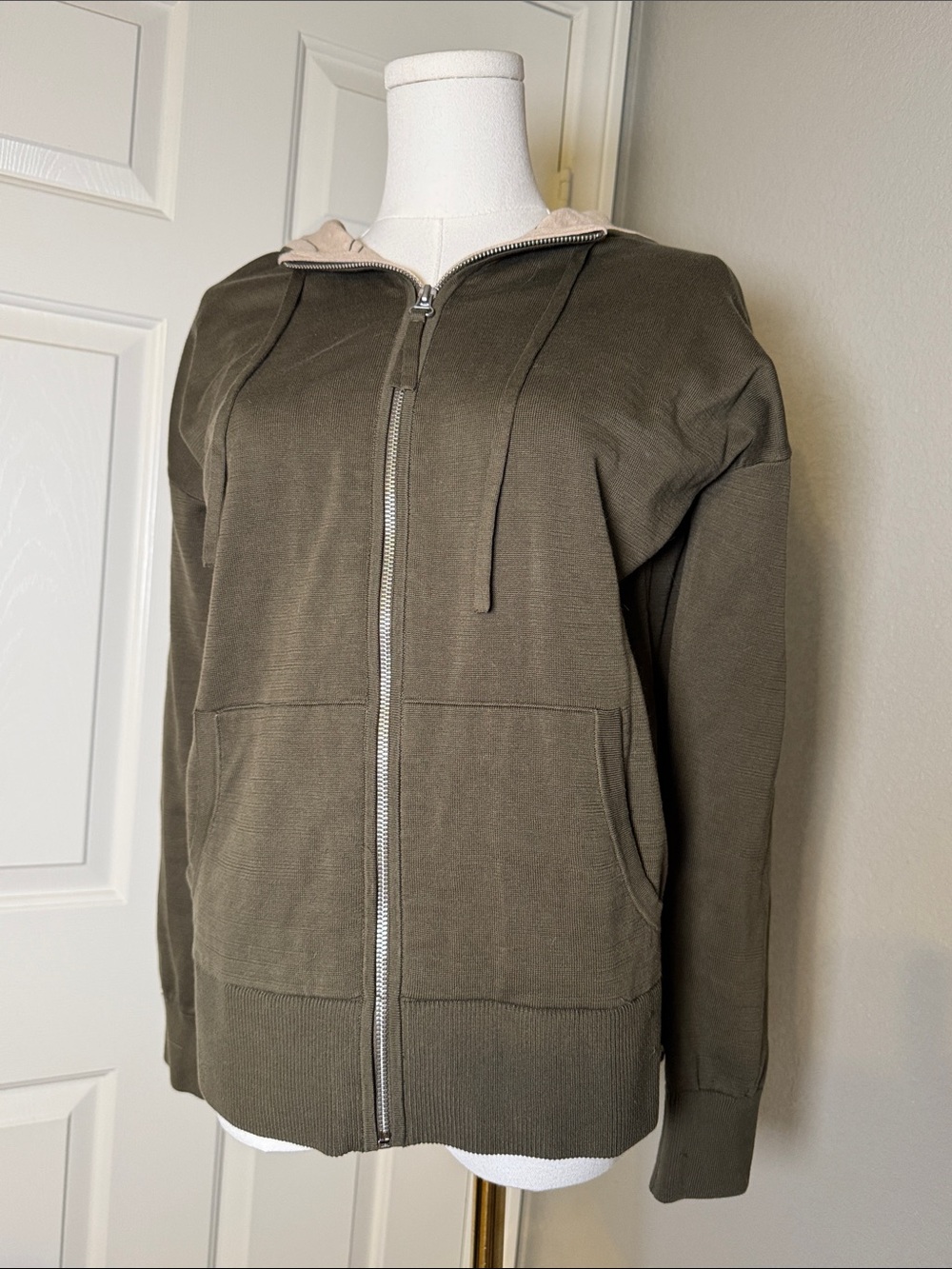 Banana Republic Olive Green Full-Zip Hoodie